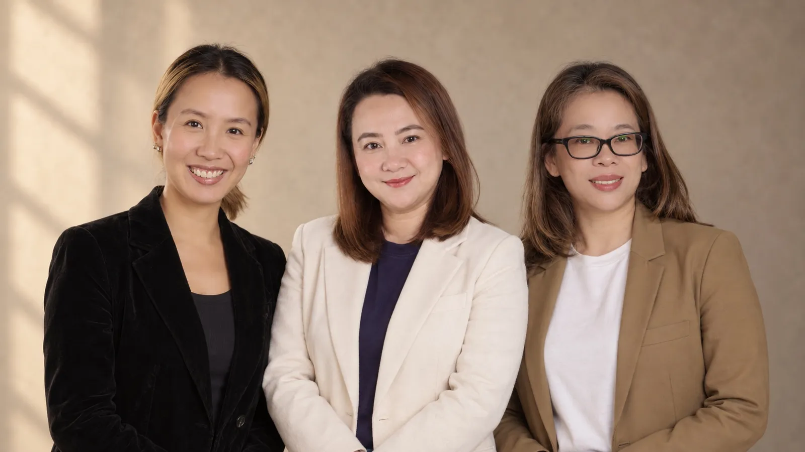 Portrait composition of three Proconnect team members, based on supplied photographs